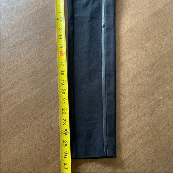 Rag and bone straight tuxedo pants size 0 black with leather on the side - Picture 8 of 10